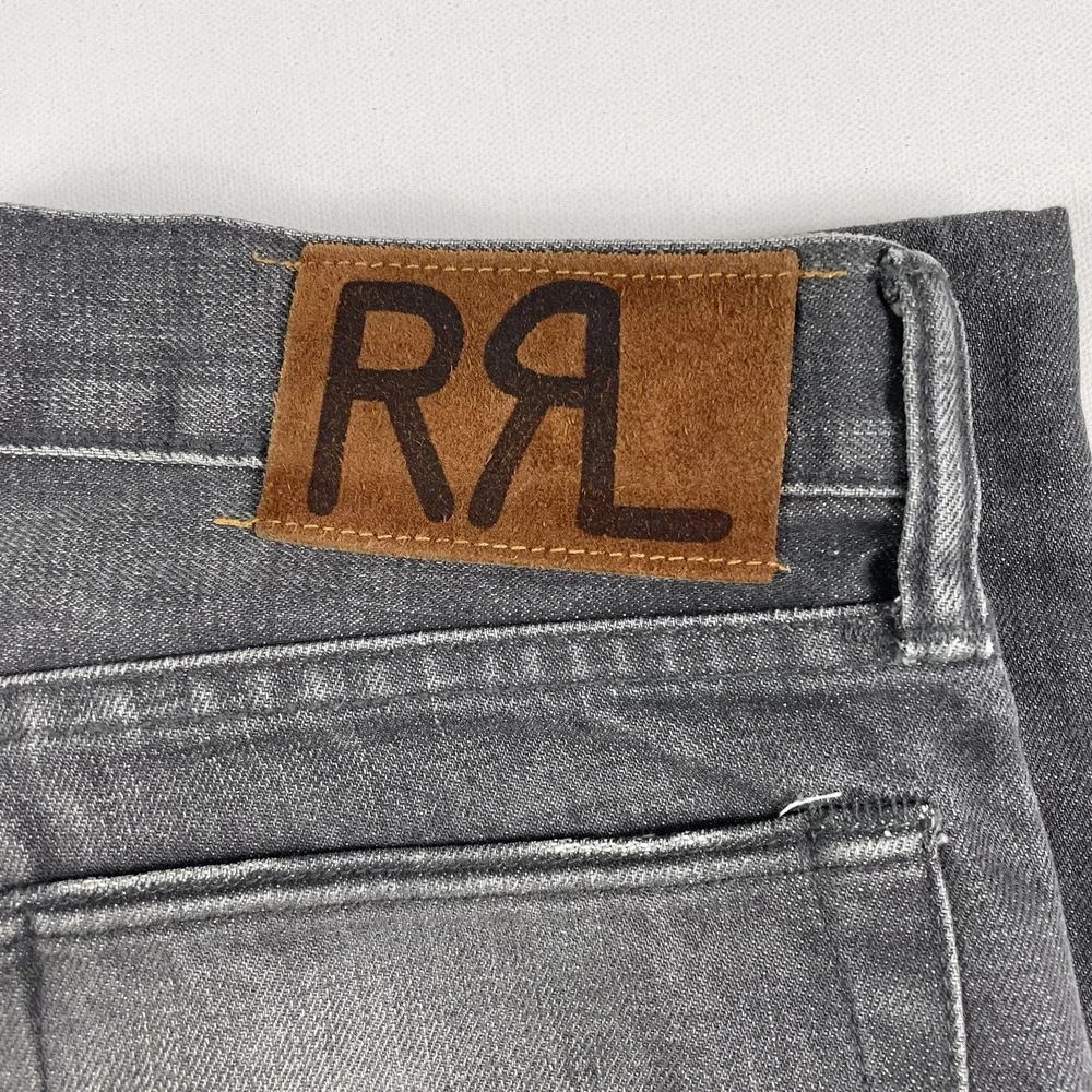 RRL Double RL Slim Fit Jeans Mens 30x26 Gray Medium Wash Japanese Selvedge Denim